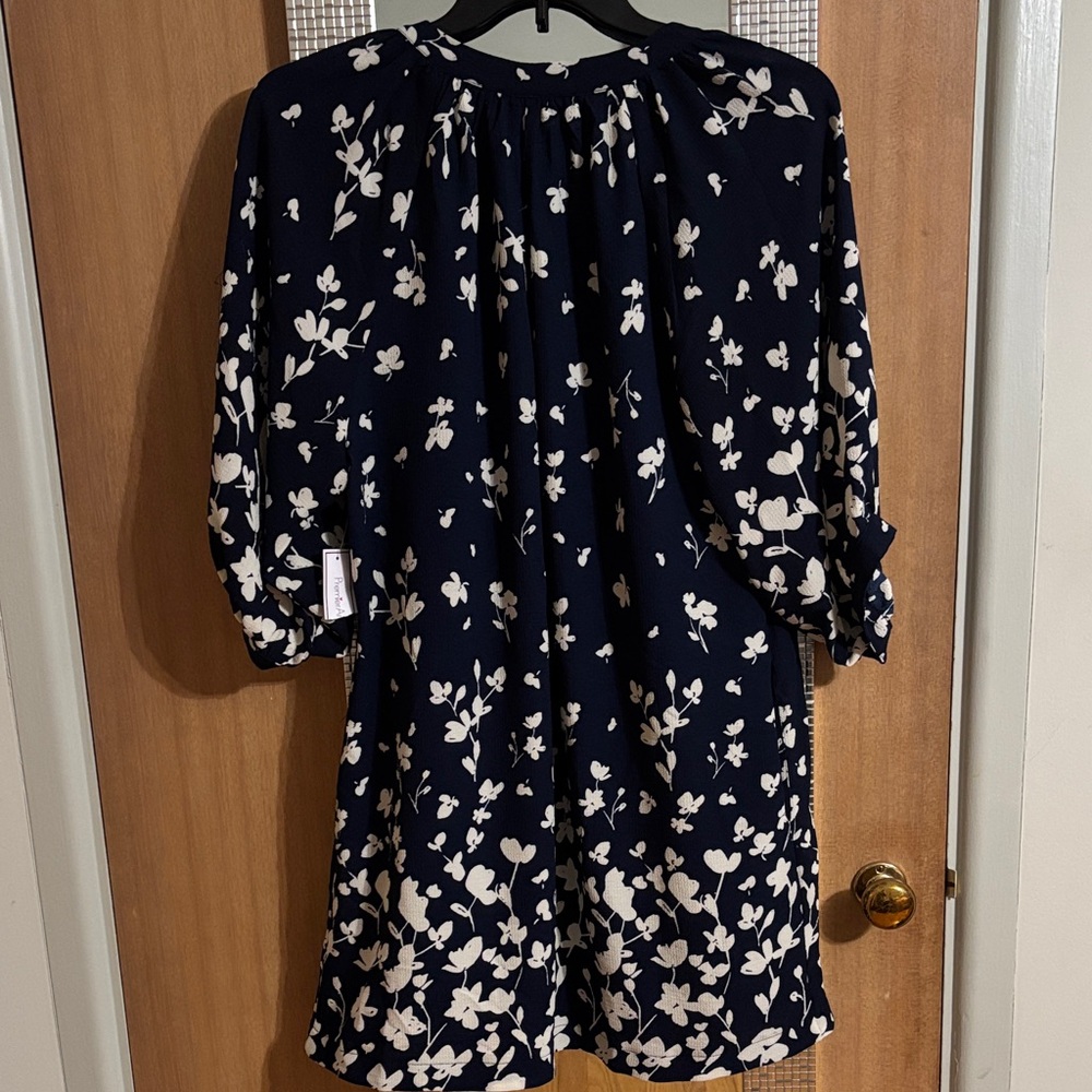 Premier Navy and Cream Floral Dress